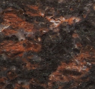 Engraved black-brown marble