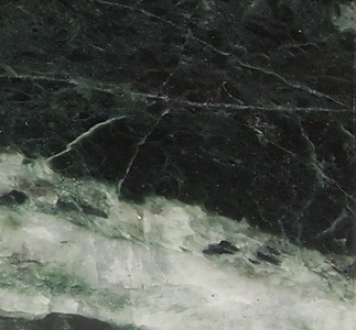 Engraved green granite