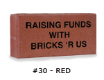 Finished engraved red brick