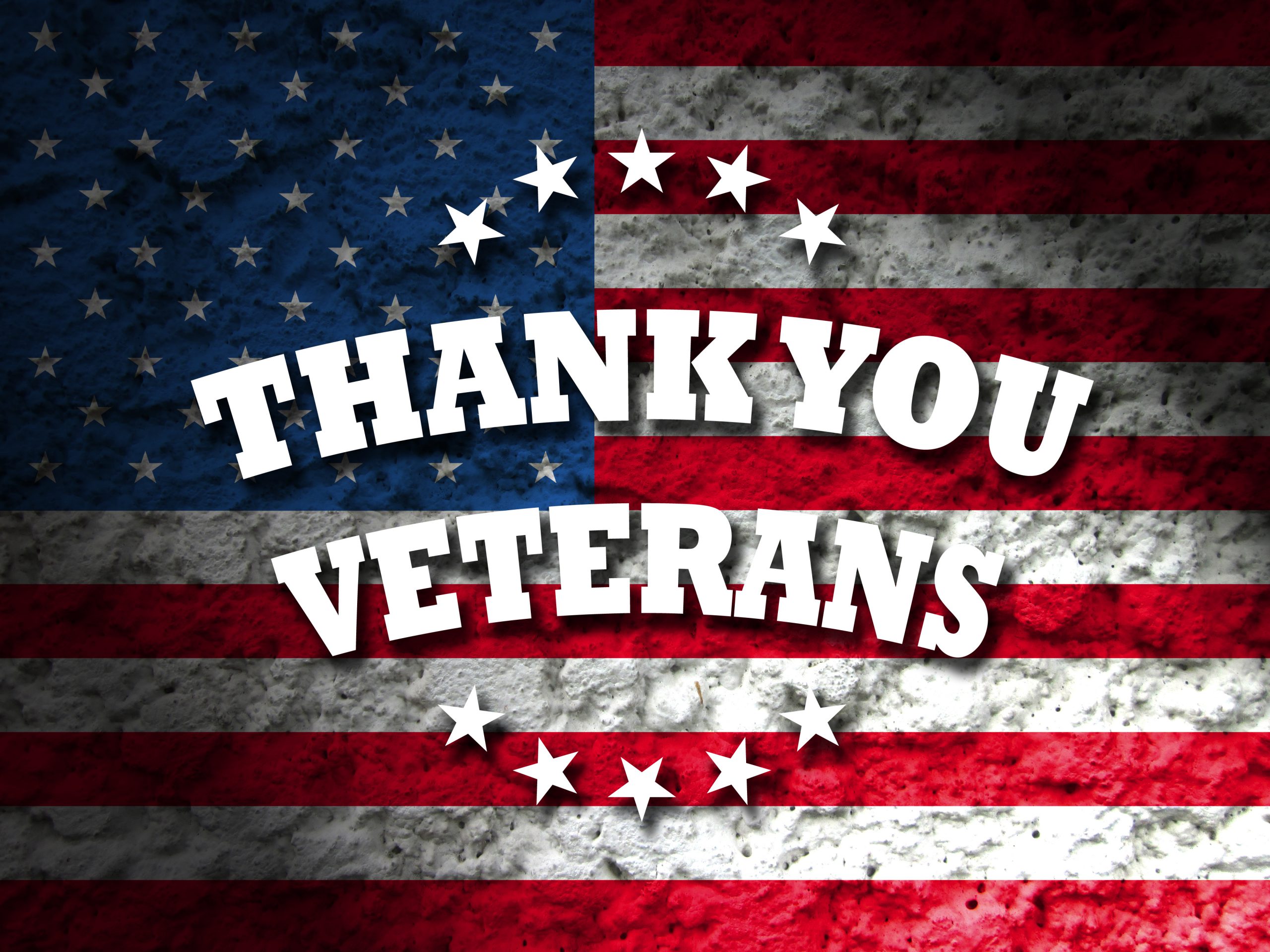 thank you veterans card american flag grunge background Bricks R Us